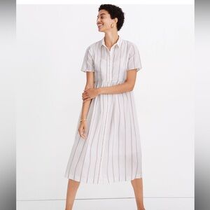 Madewell Striped Midi Shirtdress, size XS, EUC